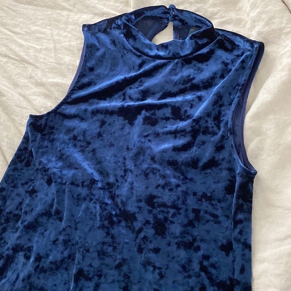 ✨ModCloth✨Blue Velvet Swing Dress Size L Like New Condition - Picture 5 of 5
